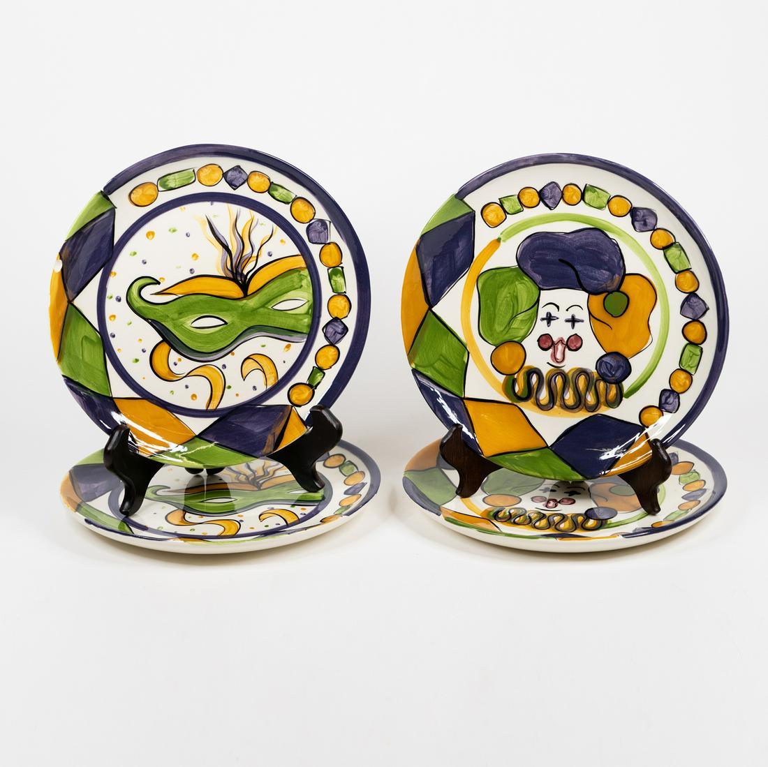 (4) Vicki Carroll Art Pottery Dinner Plates (1 of 5)