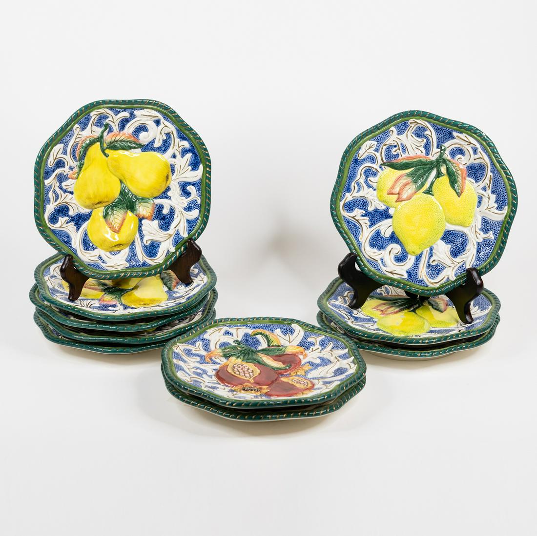 (10) Fitz and Floyd Florentine Fruit Canape Plates (1 of 7)