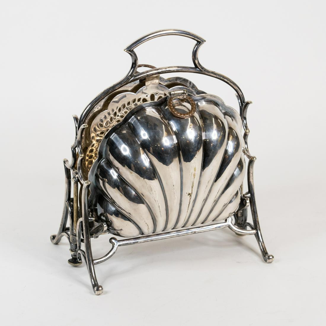 Antique Silver Biscuit Warmer Shell Stander (1 of 6)