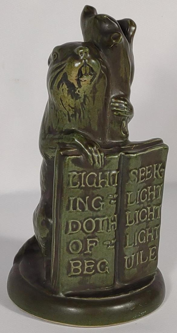 Cowan Pottery Rowfant Club Groundhog Candlestick (1 of 7)