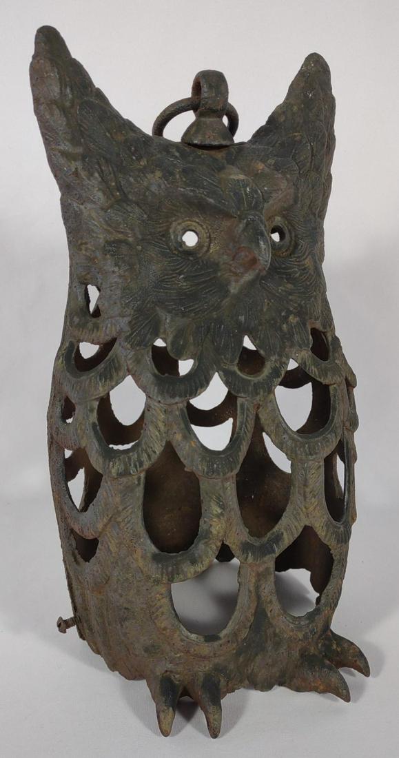 Vintage Cast Iron Owl Candle Lantern (1 of 6)