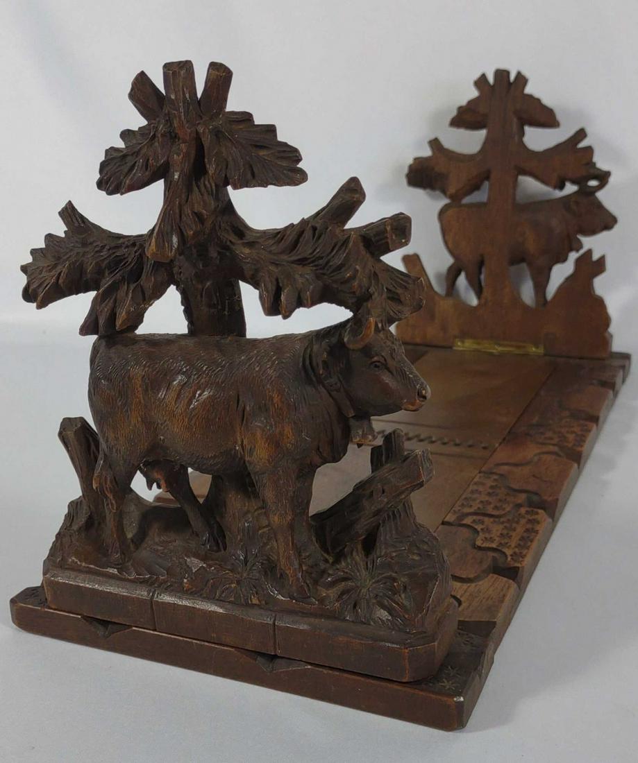 Black Forest Carved Adjustable Bookends (1 of 10)