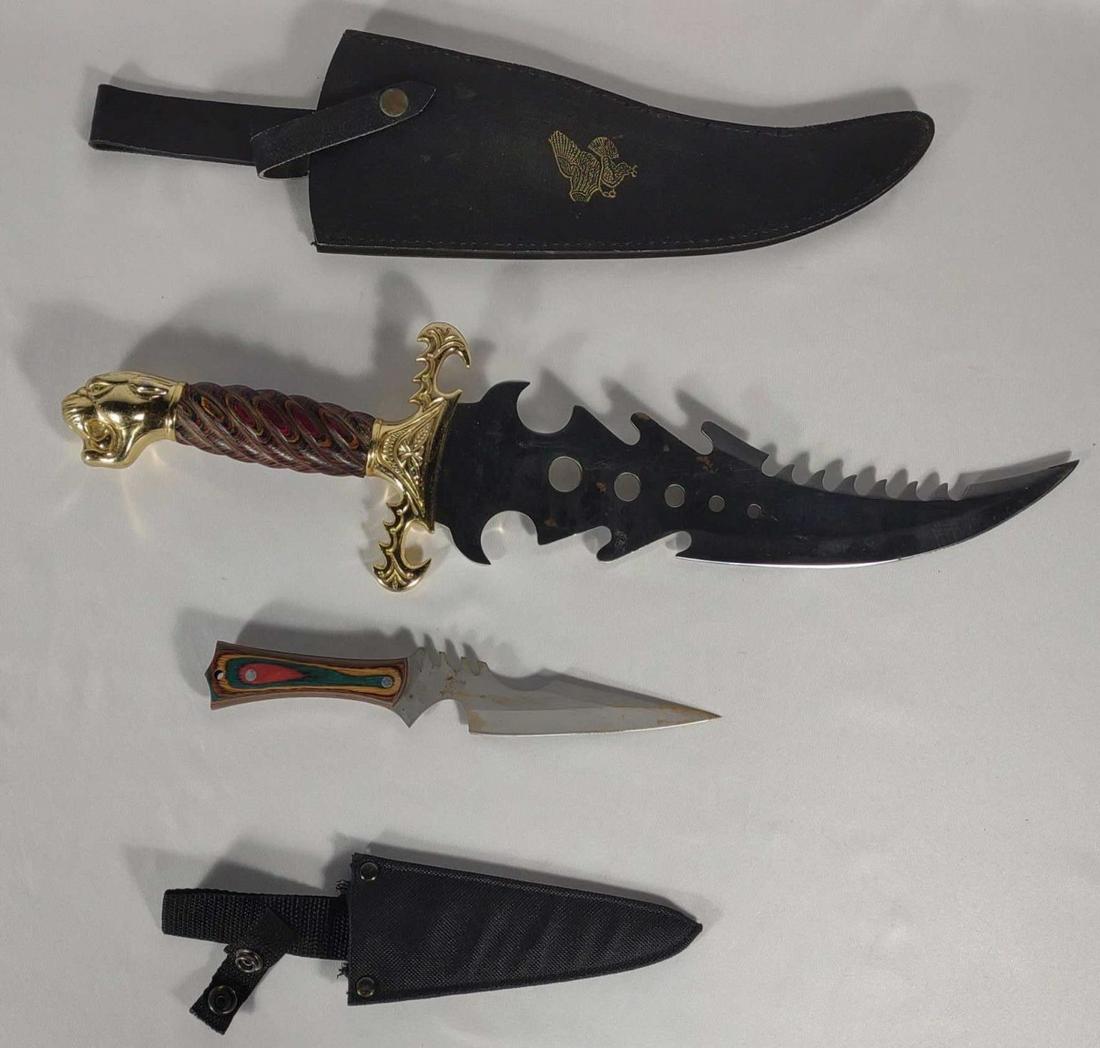 (2) Front Cutlery Fixed Blade Knives w/ Sheaths (1 of 16)