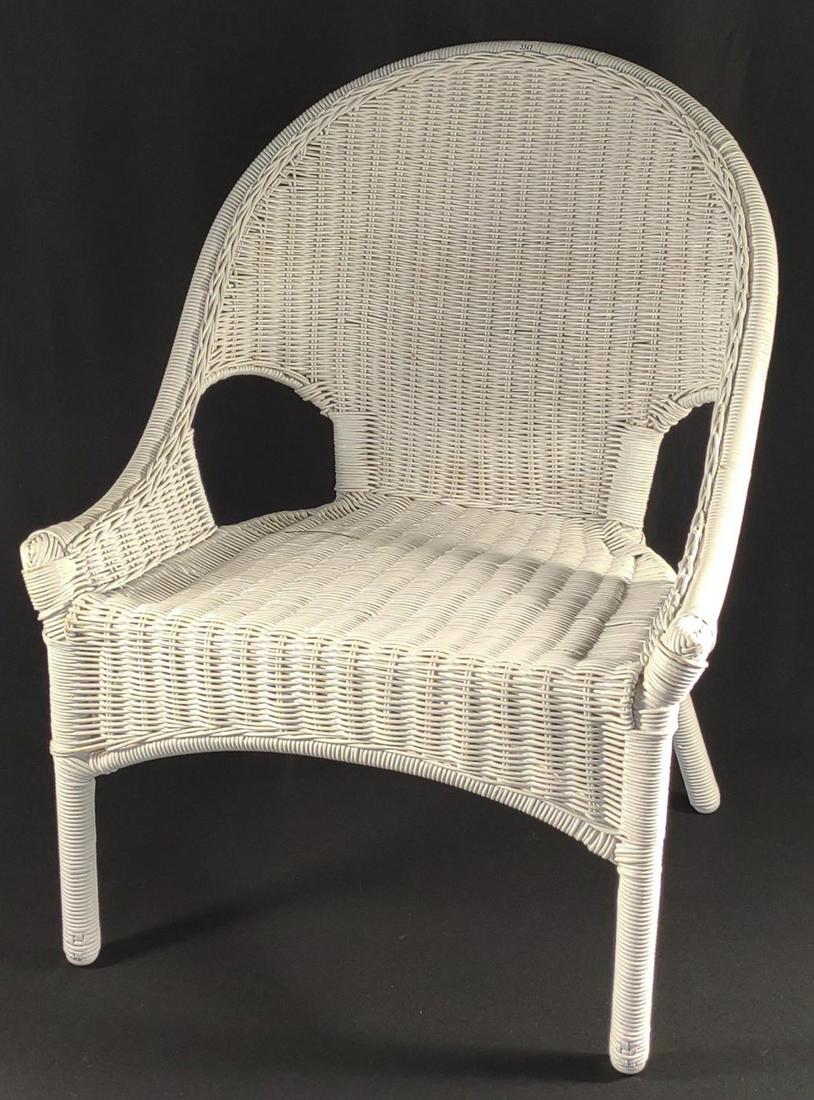 Childs White Woven Rattan Wicker Chair: Childs White Woven Rattan Wicker Chair