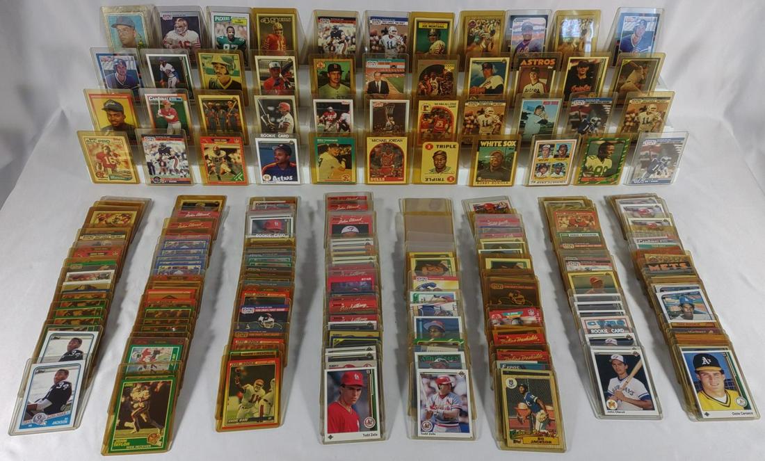 Early 1990s Baseball & Football Cards in Sleeves (1 of 11)