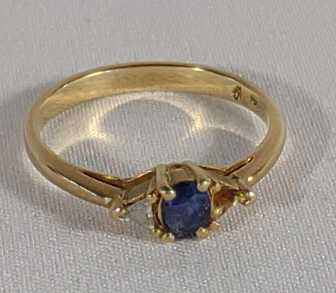 14K Yellow Gold Blue Stone Ring (1 of 7)
