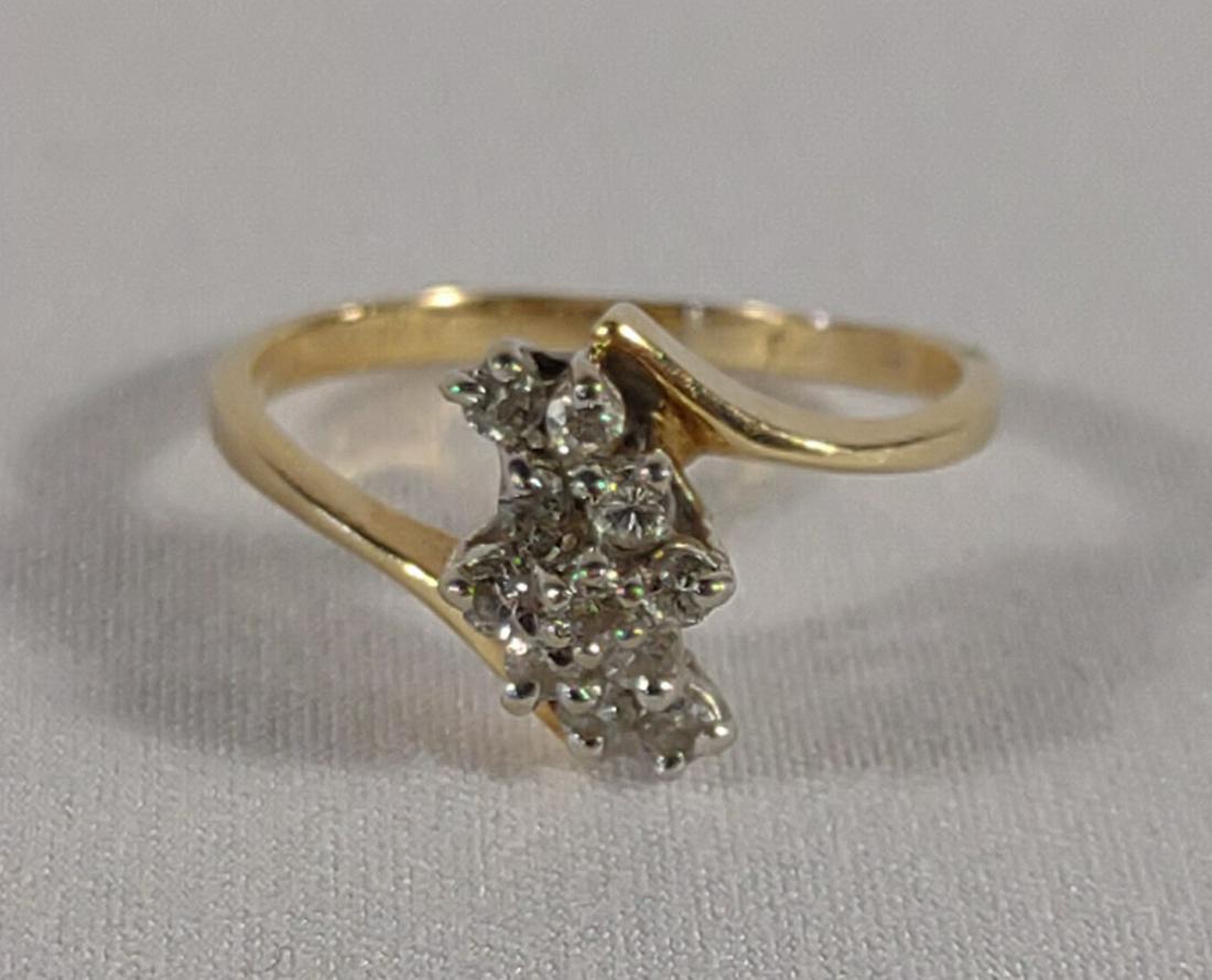 Exquisite 14K Yellow Gold Diamond Cluster Ring (1 of 8)