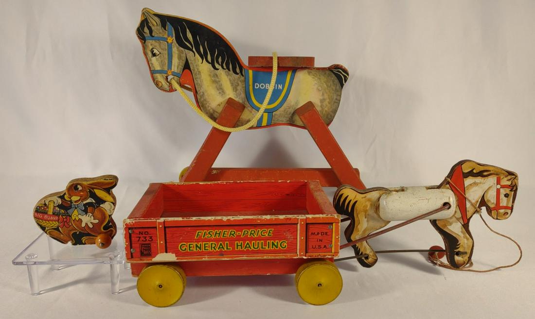 3 Vintage Fisher Price #733 #742 #205-A Pull Toys (1 of 15)