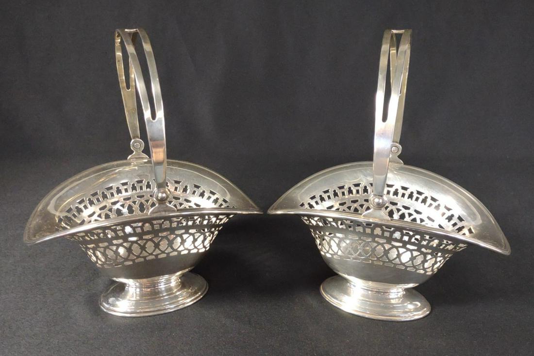 Two Sterling Silver Reticulated Baskets 9.21ozt (1 of 10)