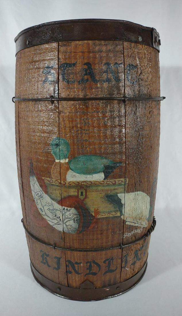 Hand Painted Duck Barrel Art / Kindling Barrel (1 of 10)