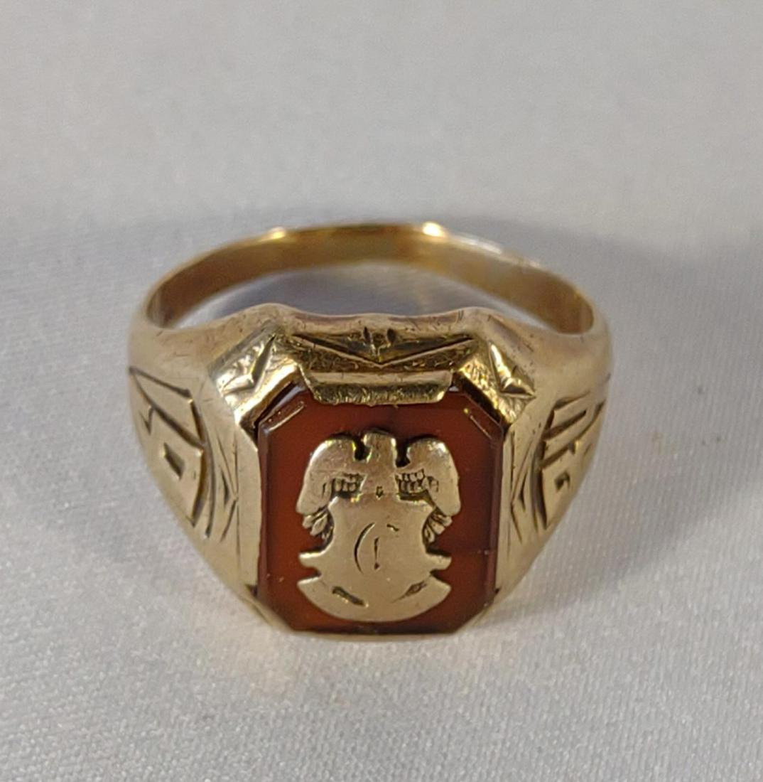 10K Yellow Gold Jenkins Vintage Class Ring 1934 (1 of 7)