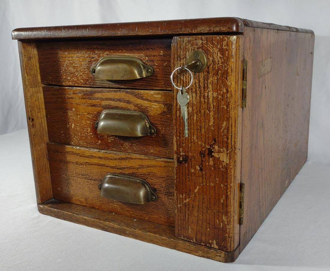 Antique Postal Cash Register Cabinet w/ Key (1 of 15)