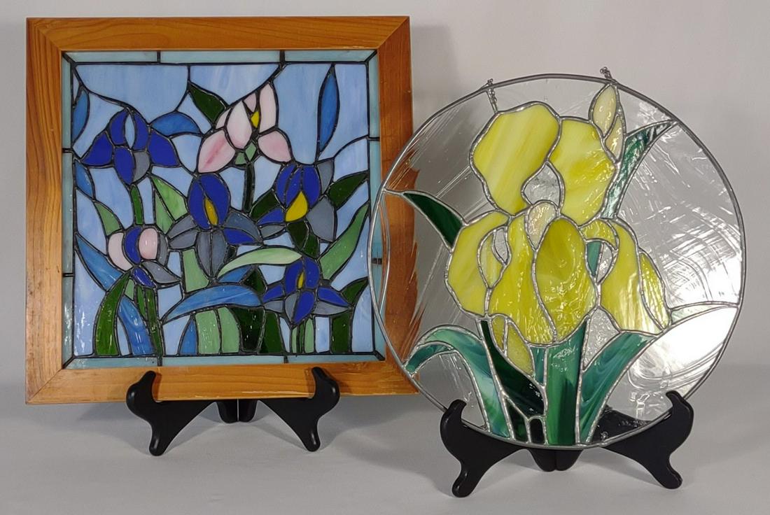 Two Stained Glass Floral Suncatchers (1 of 15)