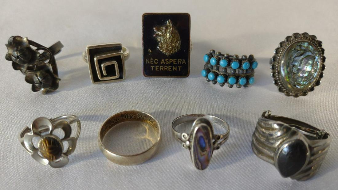 9 Vintage & Antique Sterling Silver Rings (1 of 20)
