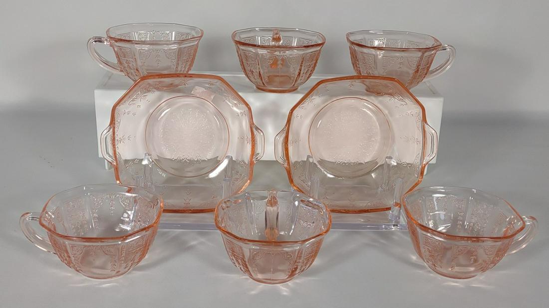 (8) Princess Pink Depression Glass Bowls & Cups (1 of 8)