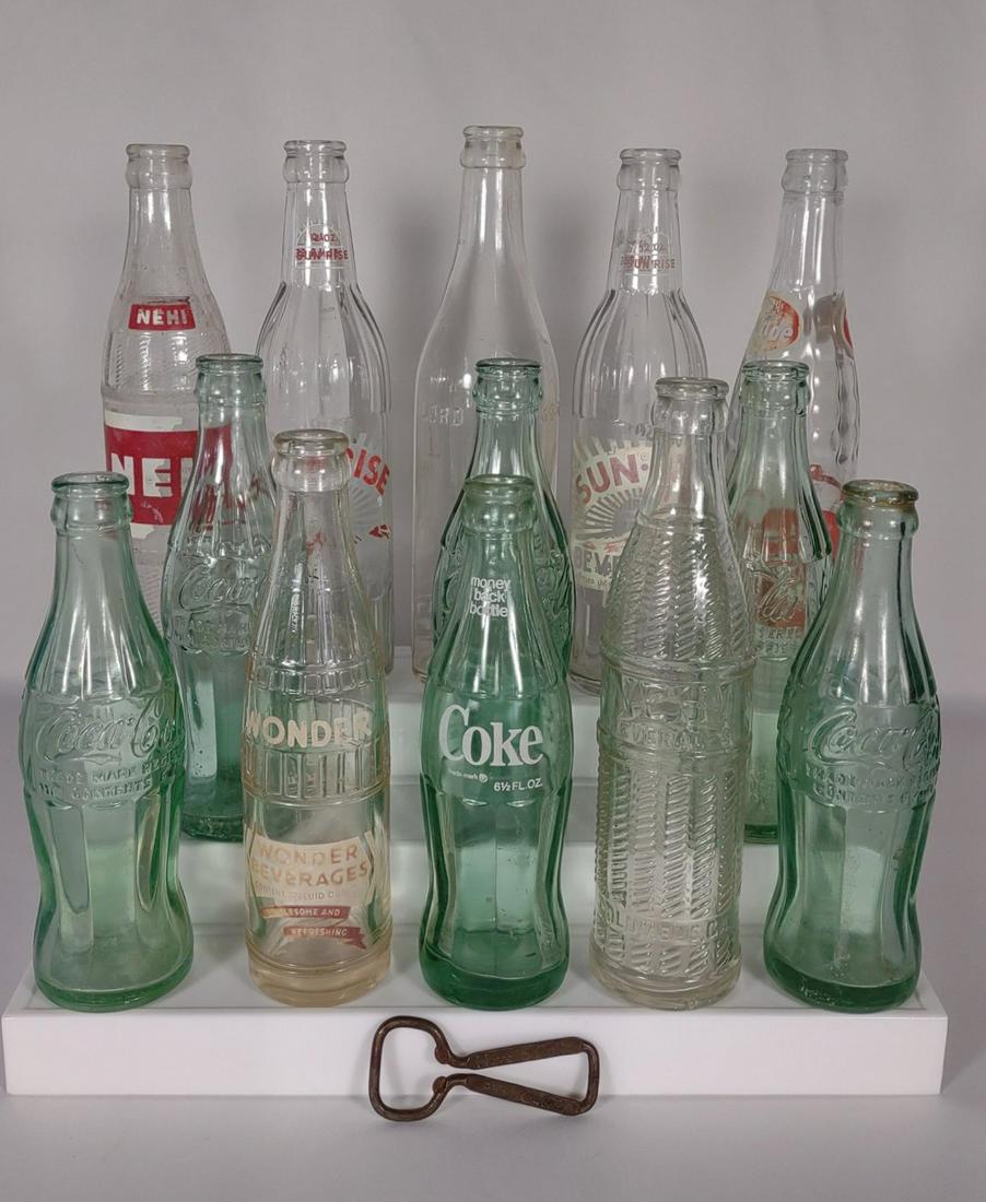 13 Vintage Glass Soda Bottles (1 of 13)