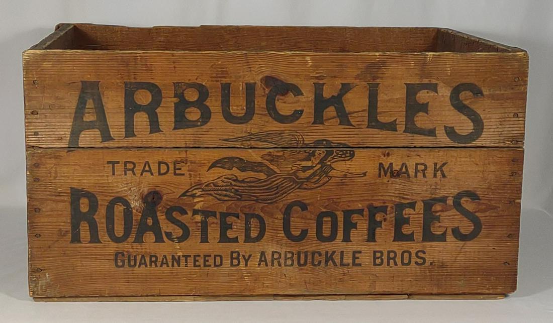 Arbuckles Roasted Coffee Wooden Mailing Crate (1 of 9)