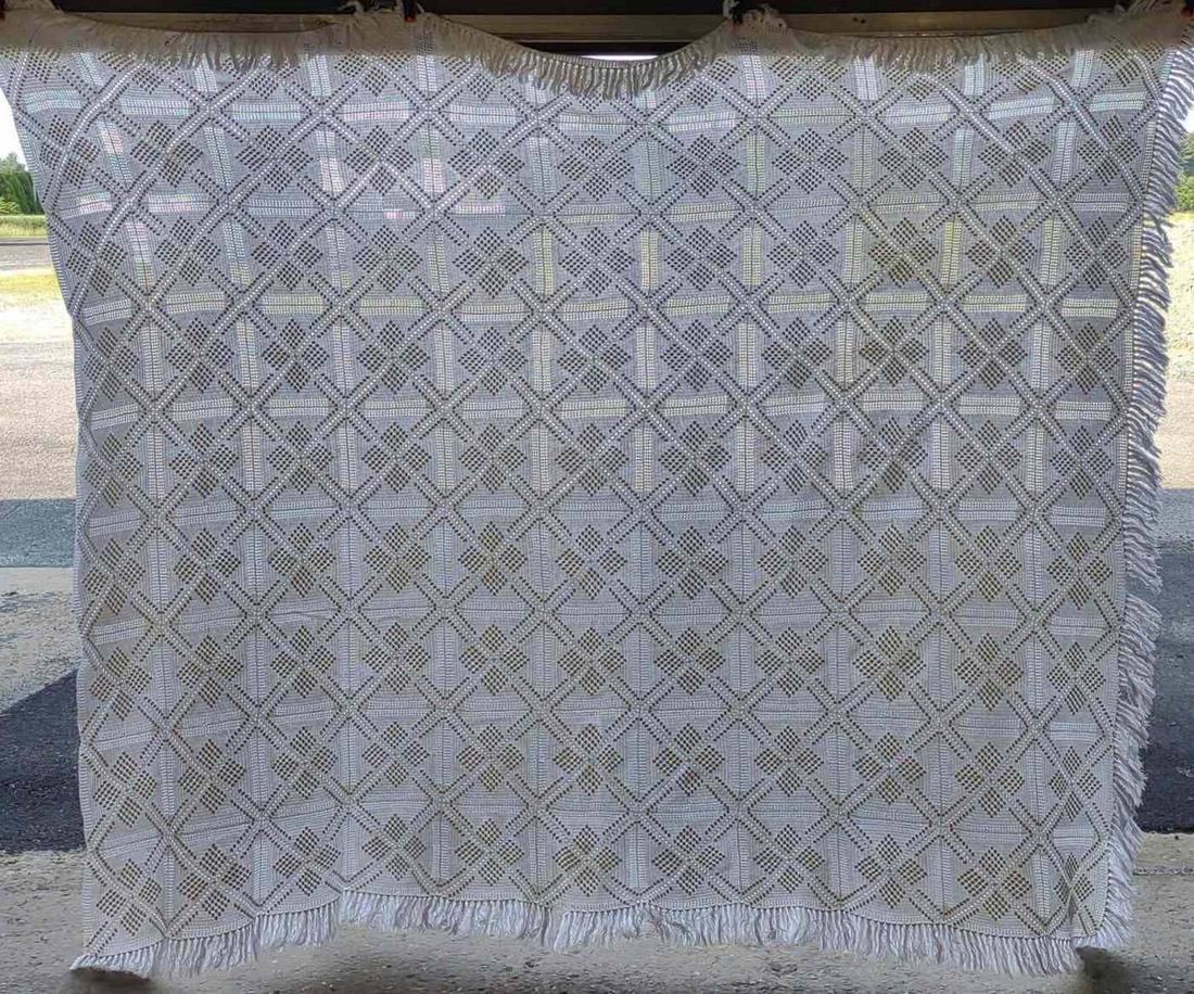 Vintage Handmade Crochet Openwork Blanket / Throw (1 of 7)