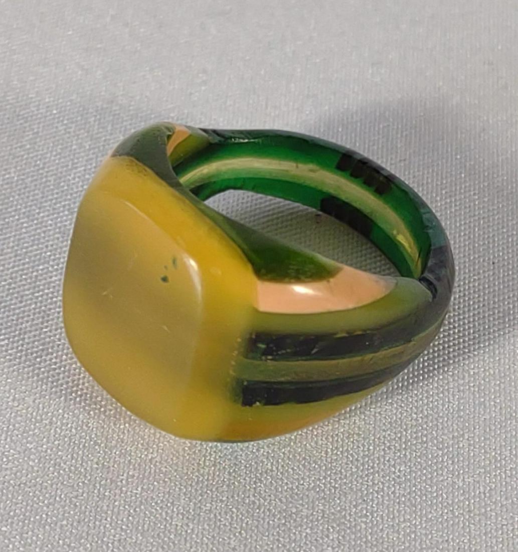 Vintage Carved Flat Top Art Ring (1 of 5)