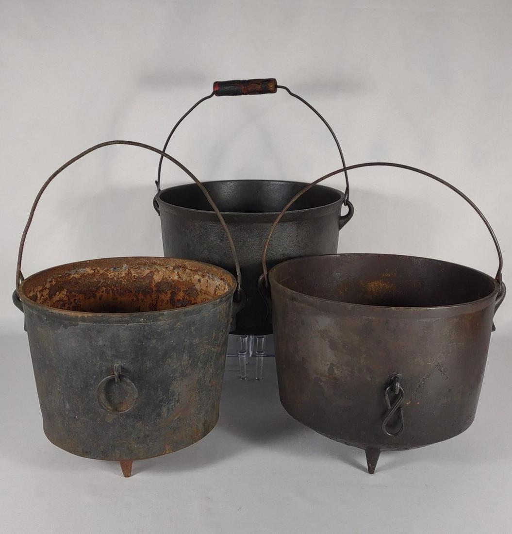 (3) Cast Iron Footed Cauldrons / Kettles (1 of 20)