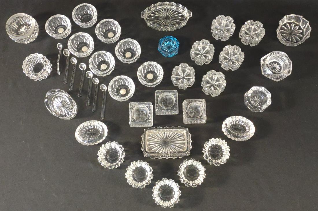 Vintage Crystal & Pressed Glass Salts w/ Spoons (1 of 18)