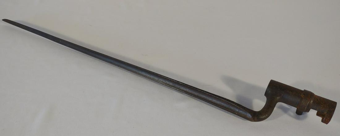U.S. Civil War M1855 Socket Bayonet: U.S. Civil War M1855 Military Socket Bayonet. Stamped "US S". Stamp is visible and blade is straight. Overall length is 21".