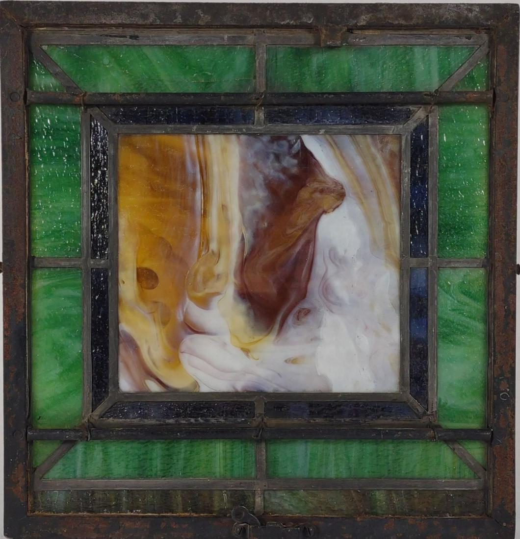 Antique Victorian Lead Stained Glass Window Panel (1 of 8)