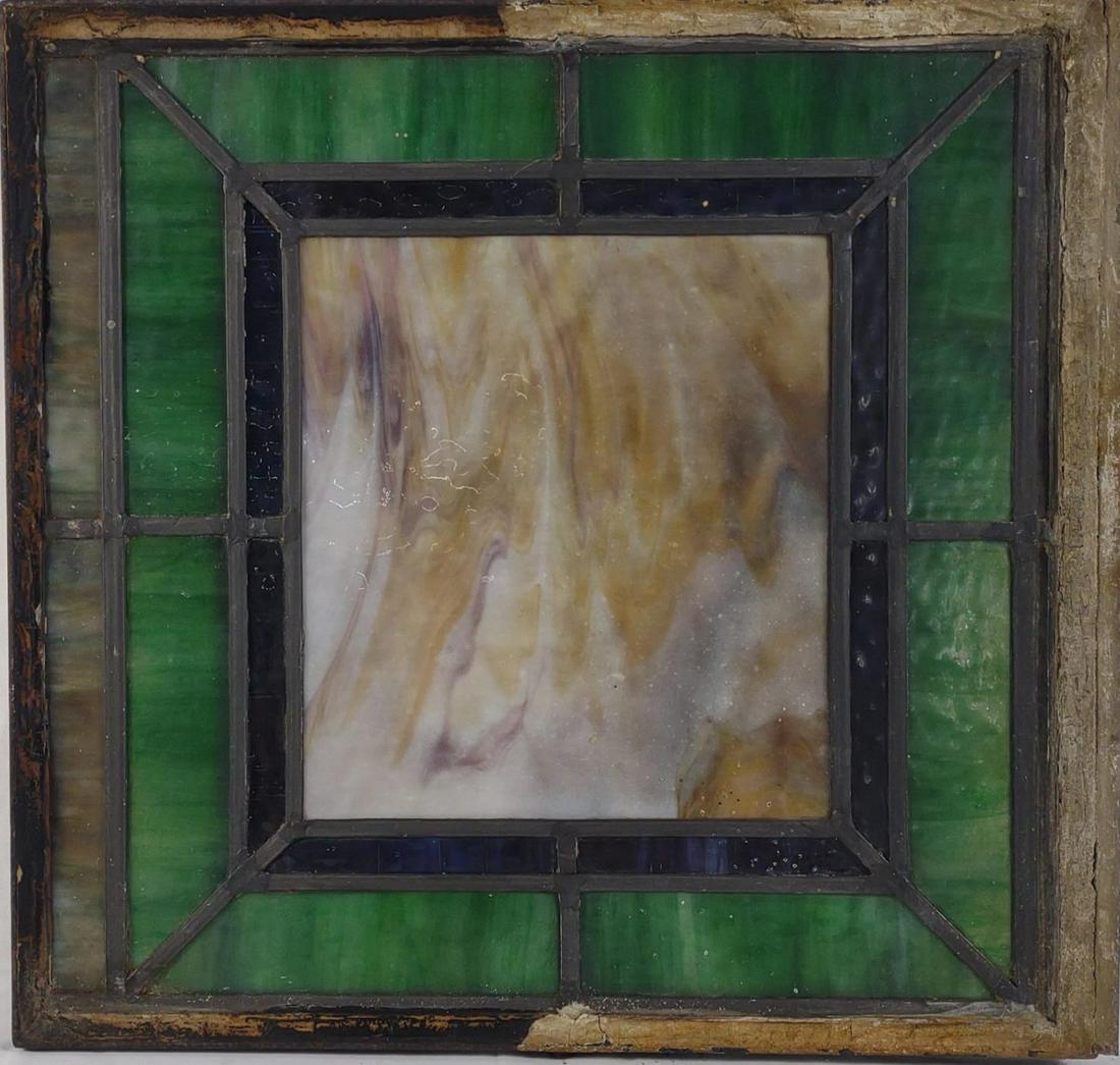 Antique Victorian Lead Stained Glass Window Panel (1 of 8)