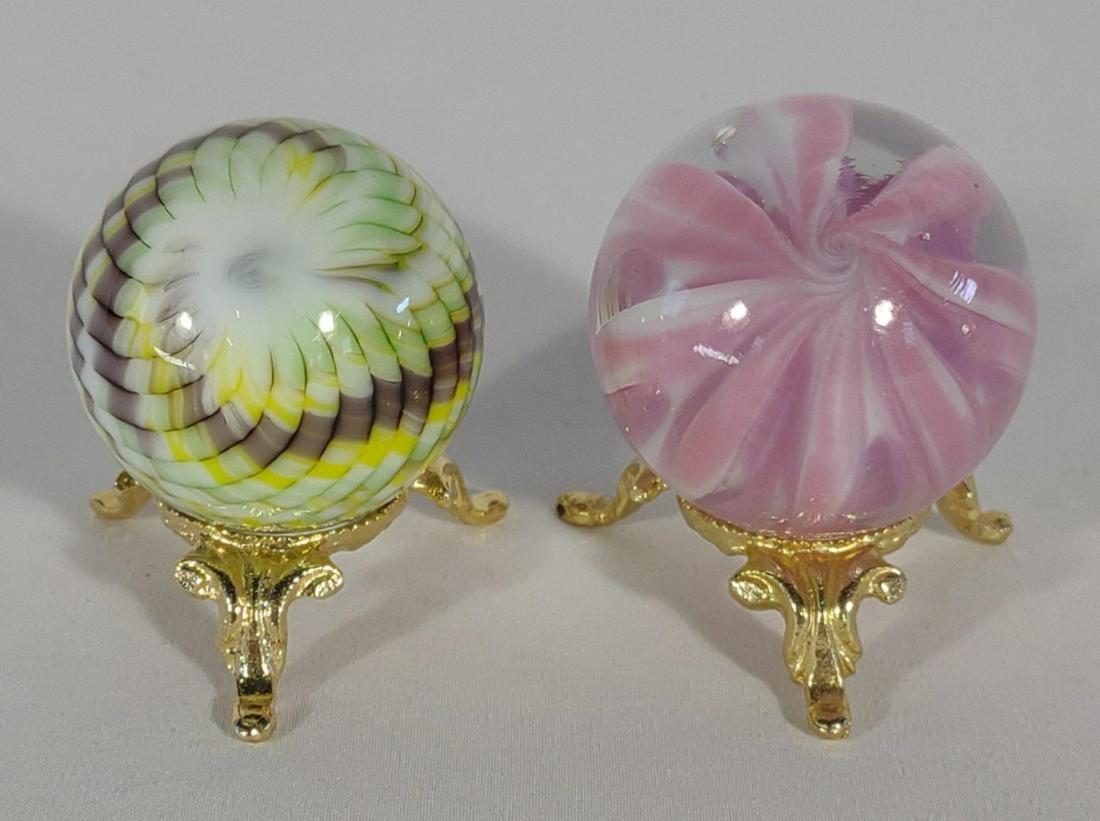 Pair of Gibson Glass Contemporary Art Marbles (1 of 5)