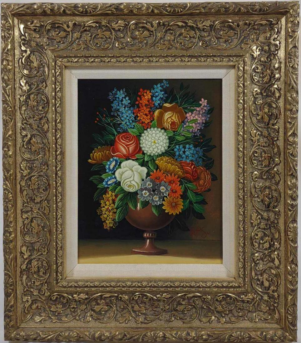 Lapiso Original Oil on Canvas Flower Bouquet (1 of 9)