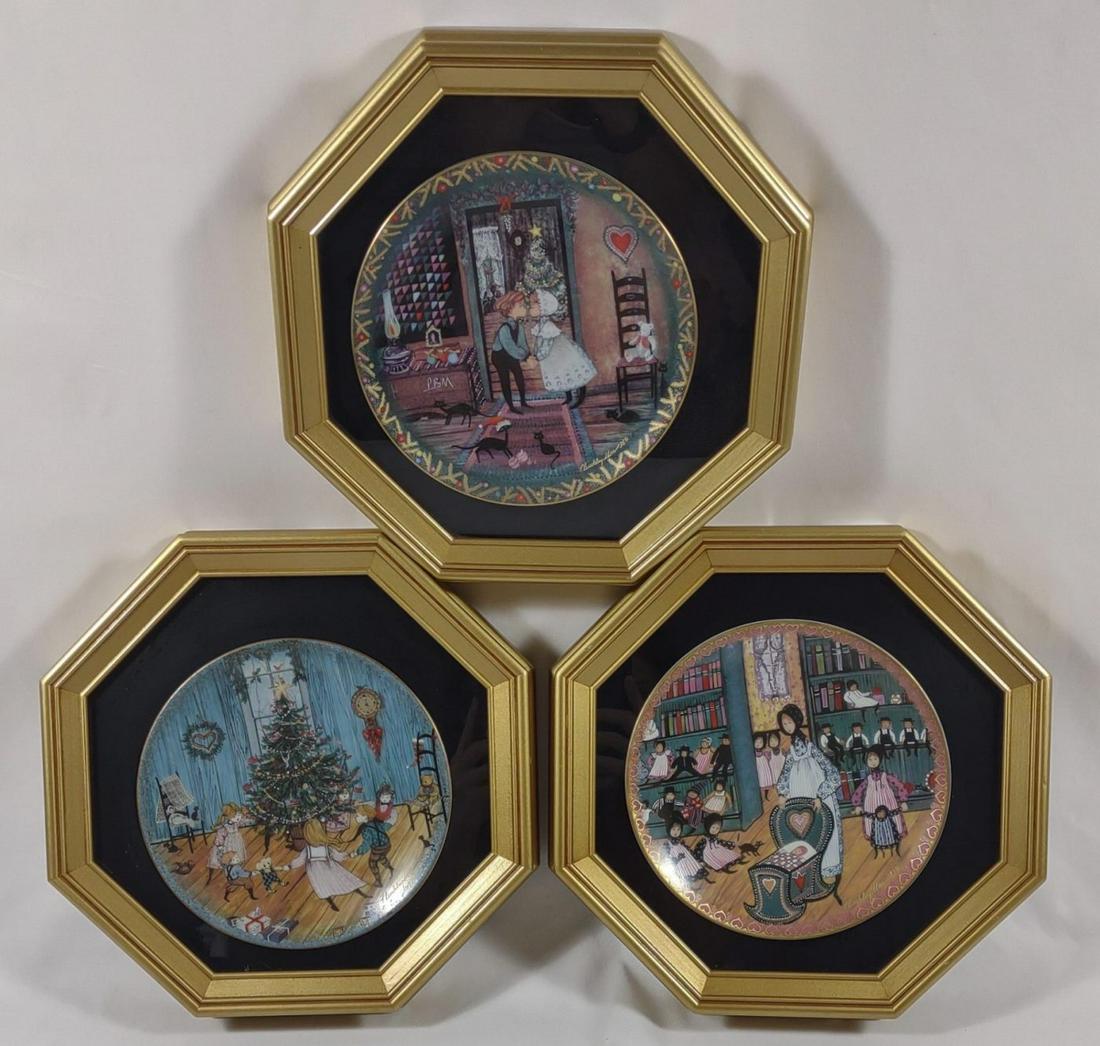 3 P. Buckley Moss Art Plates w/ Frames & COA (1 of 13)