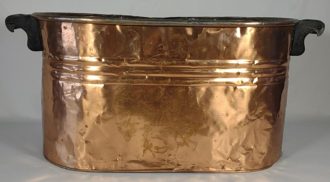 Vintage Copper Wood Handle Boiler Wash Tub (1 of 7)