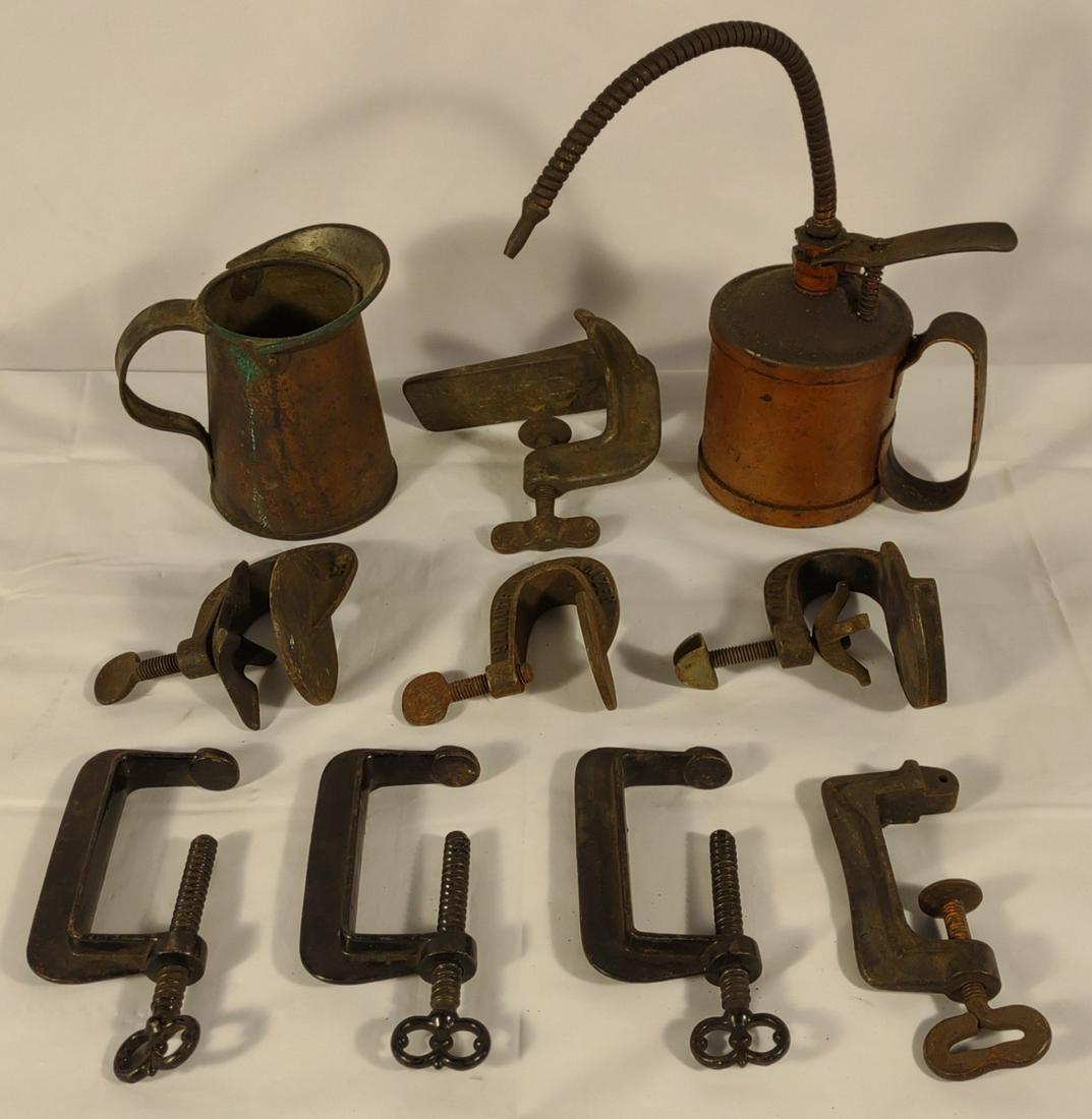 Vintage & Antique Clamps & Oil Can (1 of 15)
