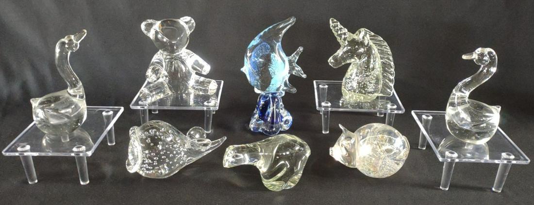 8 Glass Art Animal Paperweights (1 of 11)