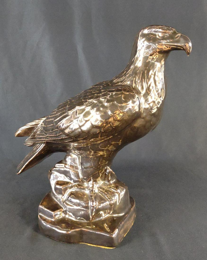 Vintage Bronze Ceramic Bald Eagle Statue (1 of 9)