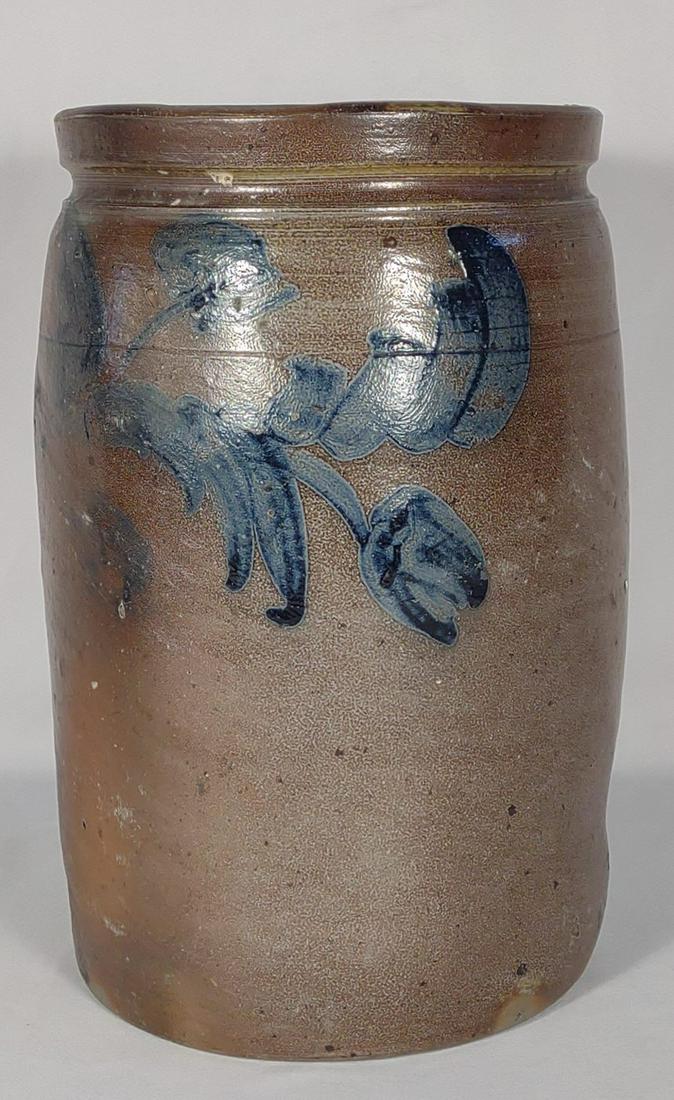 Antique Salt Glaze & Cobalt Stoneware Crock (1 of 9)