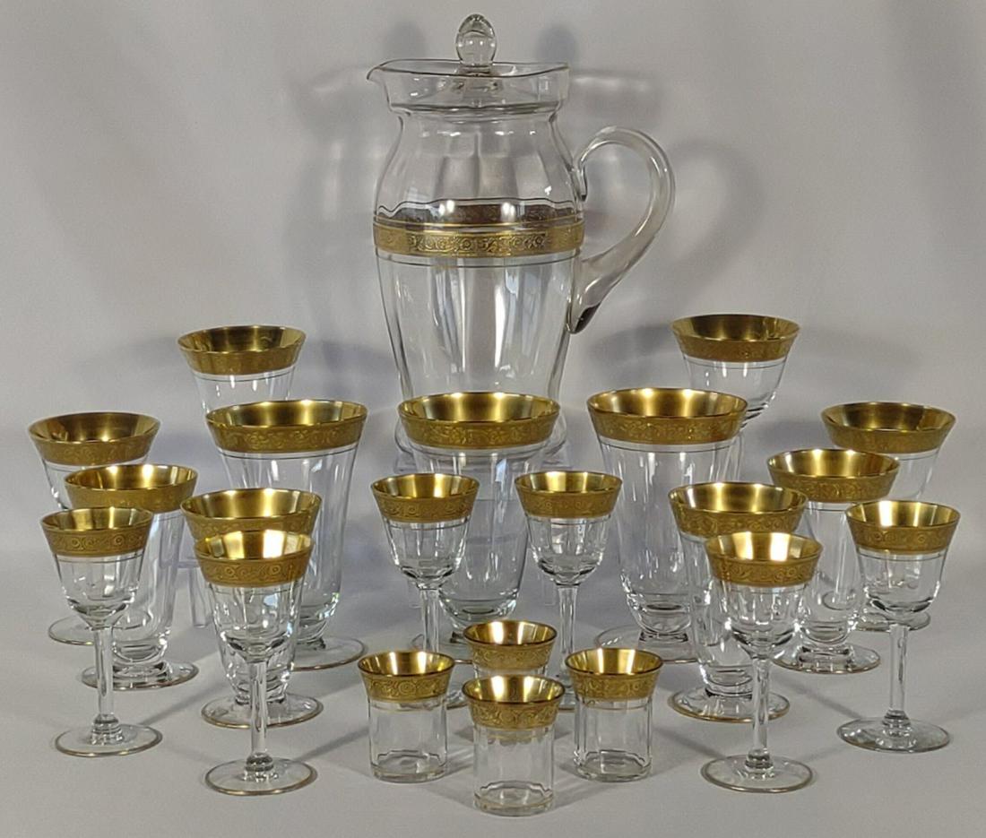 (22) Rambler Rose & Minton Gold Glass Stemware (1 of 17)