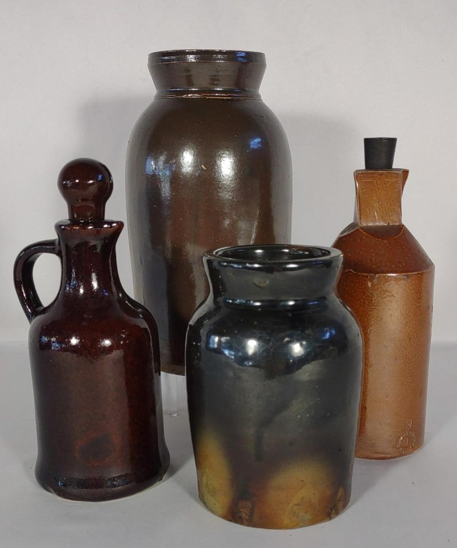 4 pc Antique Stoneware Ink Bottles & Crocks (1 of 20)
