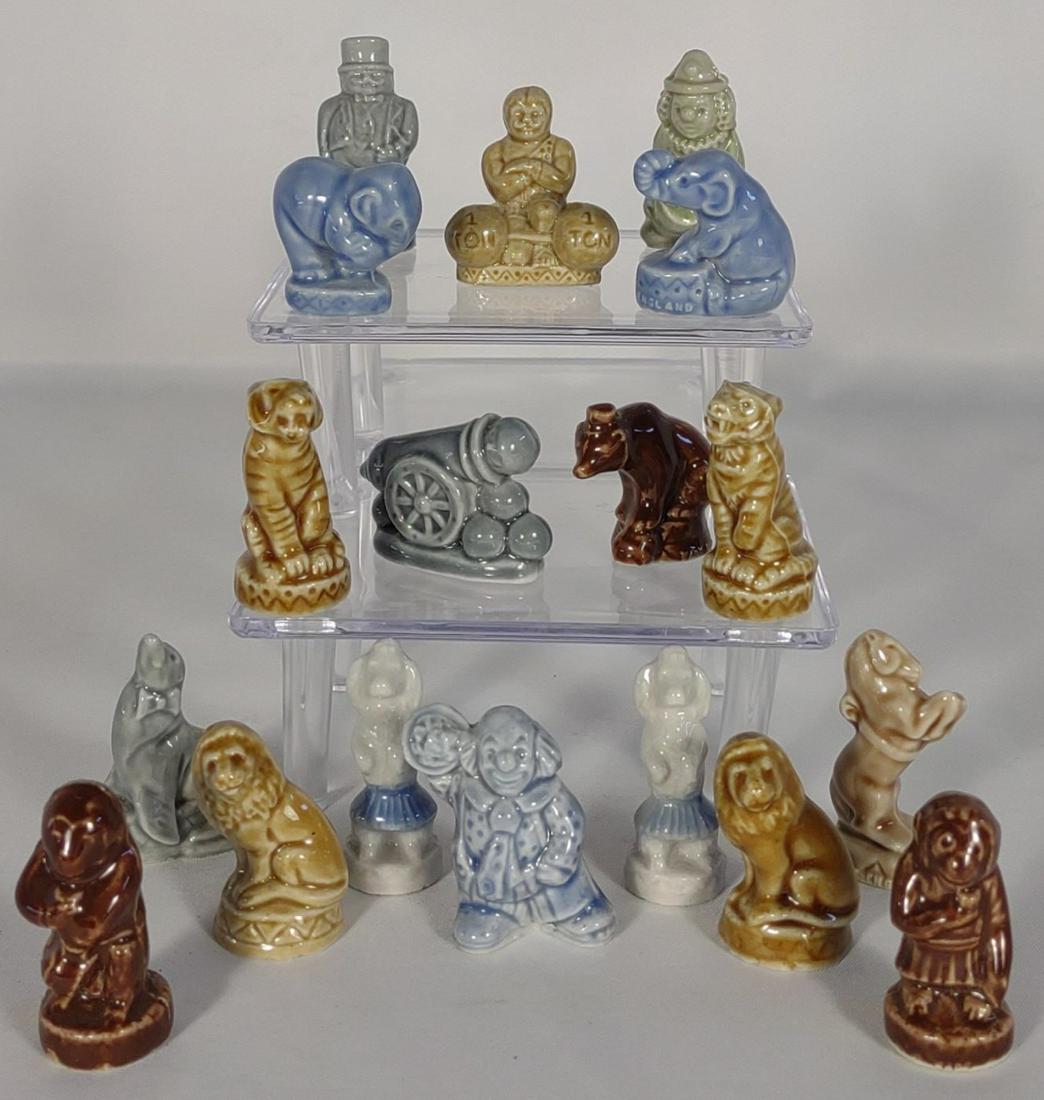 1994 Complete Set of Wade Circus Figurines: 15 piece complete set of 1994 English Wade Circus figurines.
