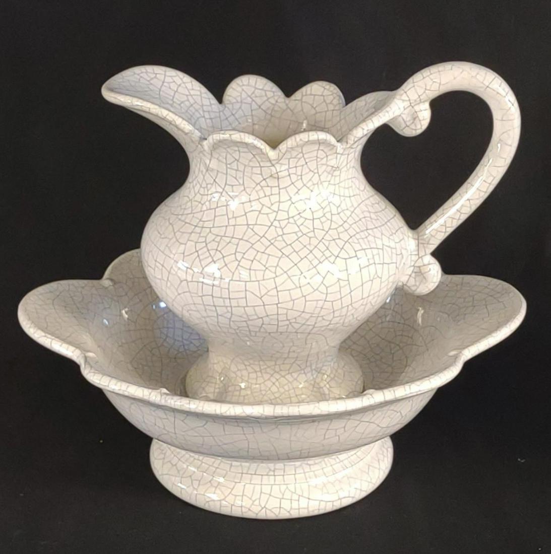 Vintage Crackle Pattern Mini Pitcher & Wash Basin (1 of 11)