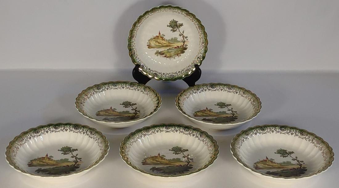 (6) American Limoges 22k Mandarin Green Bowls (1 of 9)