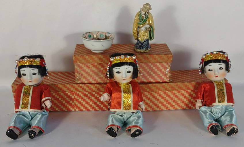 Made in Japan Bisque Dolls, Vintage Miniature Porcelain Bisque Doll  Figurines Japan LOT OF 16