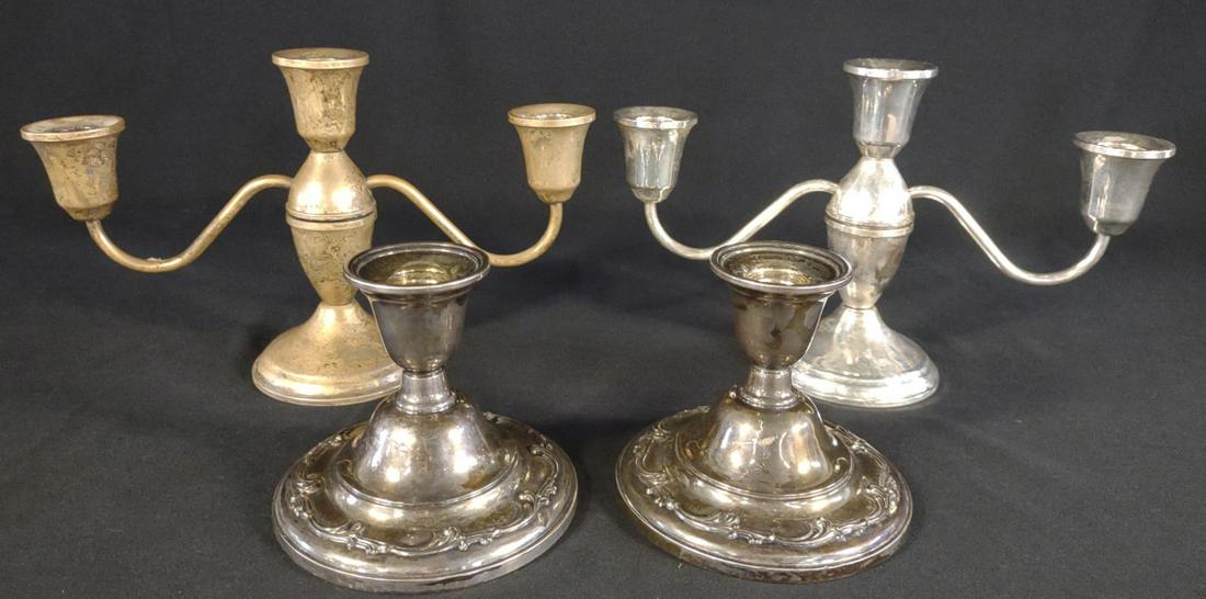 4 Sterling Silver Weighted Candelabras & Holders (1 of 11)