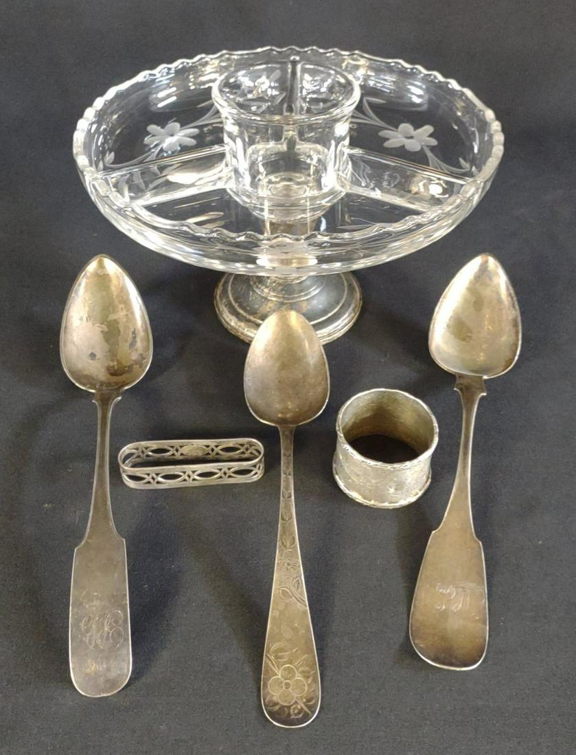 Sterling & Coin Silver Spoons Tray & Napkin Rings (1 of 20)