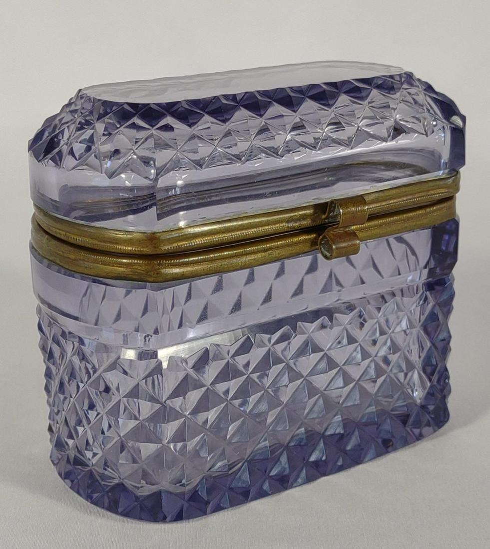Antique French Amethyst Cut Glass Jewelry Box (1 of 6)