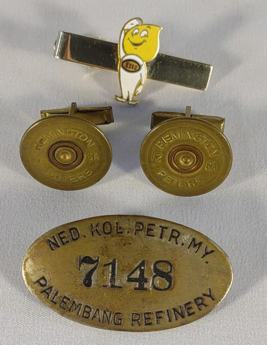 Esso Tie Clip, Remington Cuff Links, Refinery Pin (1 of 5)
