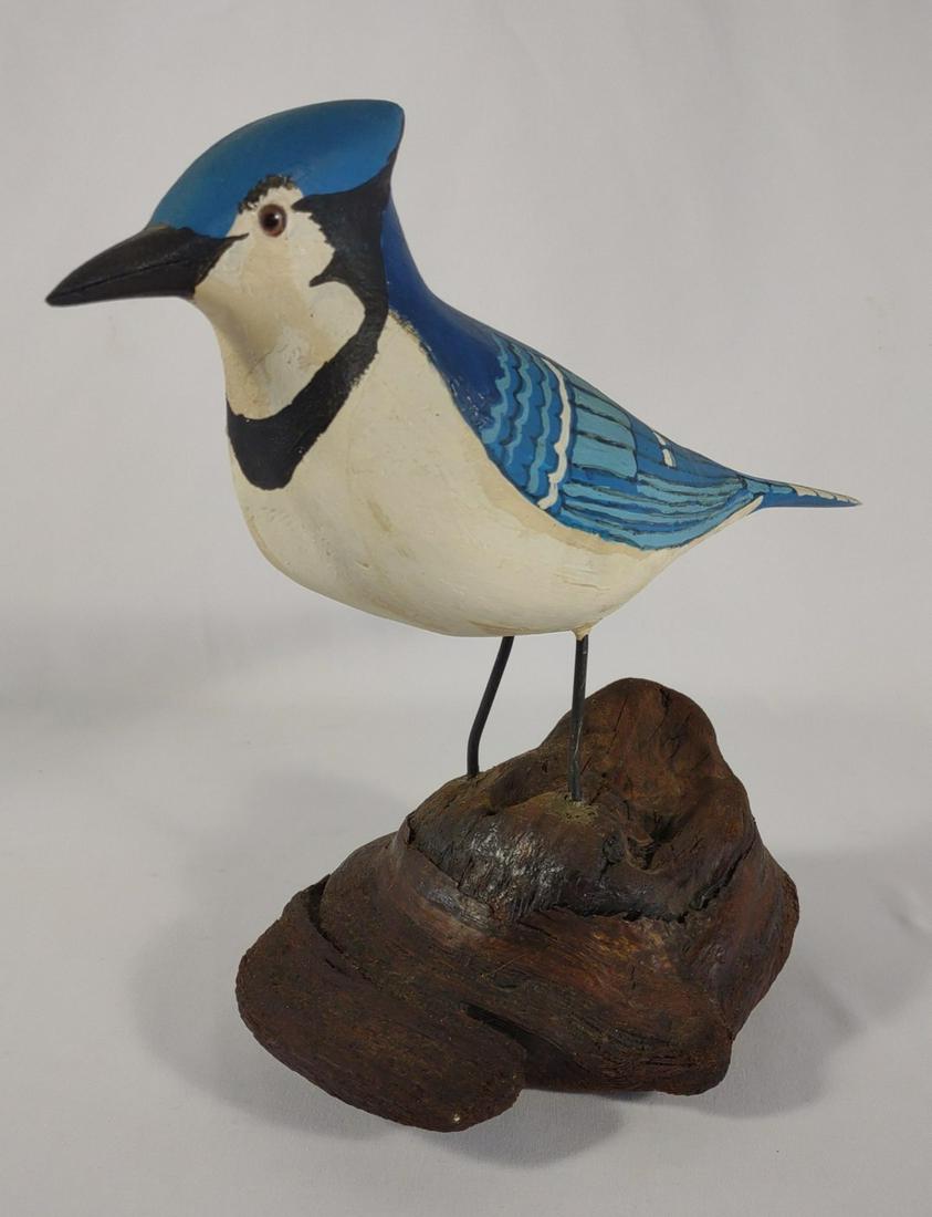 Carved Blue Jay Bird Signed by G Olszewski (1 of 6)