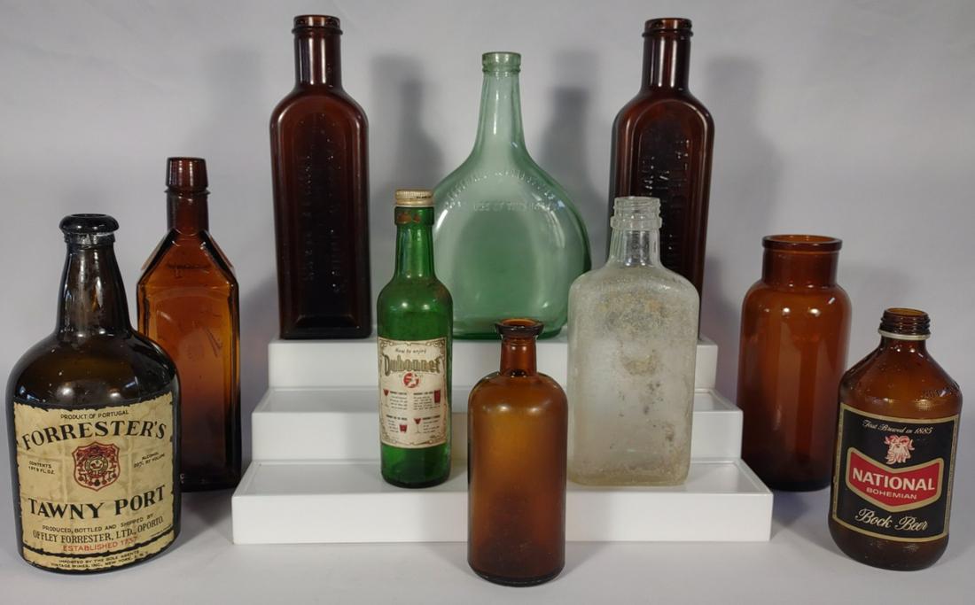 10 Vintage & Antique Glass Bottles (1 of 20)