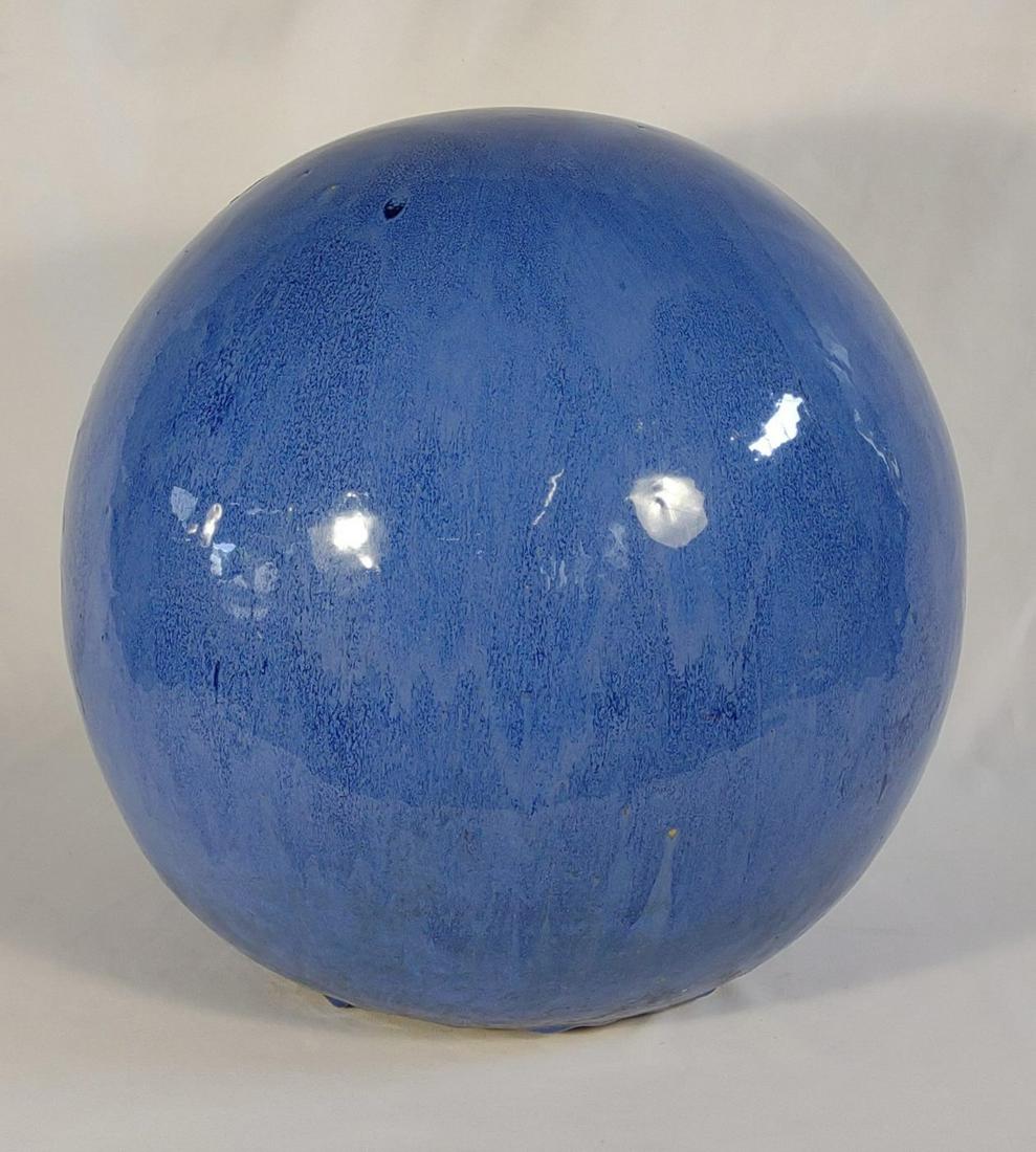 Large Ceramic Blue Glazed Garden Gazing Ball (1 of 5)