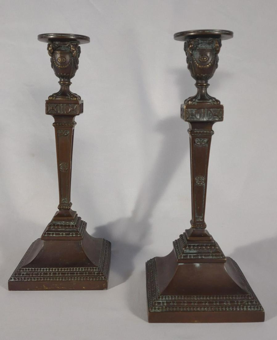 Pair of Bronze Classical Candlesticks (1 of 9)